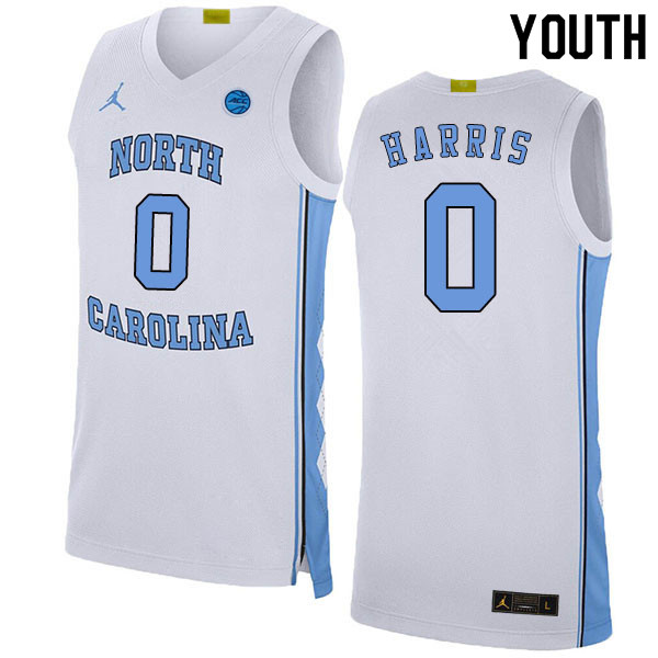 2020 Youth #0 Anthony Harris North Carolina Tar Heels College Basketball Jerseys Sale-White